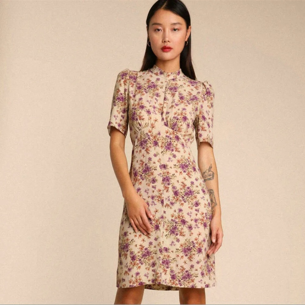 Rouje Paris synneve floral print short sleeve dress